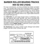 Micro Trains 003 02 043 Barber Roller Bearing Trucks With Medium+ Extended Couplers 1 Pair