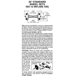 Micro Trains 003 12 009 36" Standard Wheelsets (Nonmagnetic) Black Axles Pkg(100)