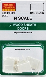 Micro Trains 499 20 920 Box Car Doors 7' Wood Single /Double Sheathed Cars Pkg(12)