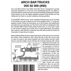 Micro Trains 005 02 000 Arch Bar Trucks Less Couplers 1 Pair