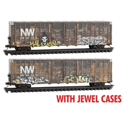 Micro Trains 983 05 058 N 60' Box Weathered 2-Pk NS Jewel Cases