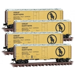 Micro Trains 993 00 179 N 40' Steel Ice Reefer 4-Pack Great Northern WFEX