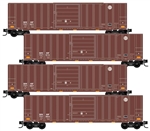 Micro Trains 993 00 193 N 50' Rib-Side Single-Door Boxcar No Roofwalk 4-Pack BNSF Railway