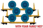 Micro Trains 993 00 216 N 61' 8" Bulkhead Flatcar w/Cable Reel Load 3-Pack Foam Nest TTX TTPX