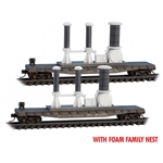 Micro-Trains 993 02 232 N 50' Fishbelly-Side Flatcar w/Power Insulator 2-Pack Foam Nest Denver & Rio Grande Western