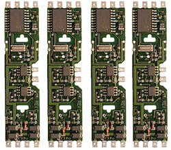 NCE 107 HO DA-SR DCC Control Decoder 4-Pack 1.3 Amp Silent Running For Kato Drive & Athearn Genesis