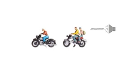 Noch 12970 N Motorcycle Riders w/Sound Module Speaker & Figures 2 Bikes 3 Riders