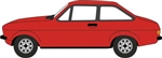 Oxford NESC001 N 1974 Ford Escort Mark II Assembled Carnival Red