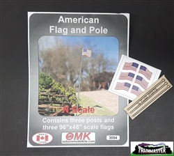 Osborn Model Kits 3094 N US Flag & Pole 3 pk Kit