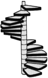 Plastruct 90962 N Custom Spiral Staircase 3/64" H x 7/32" W x 15/64" L