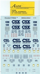 A Line 25809 HO Container Decals CSX Transportation / CSL Intermodal 48'