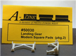 A Line 50030 HO Landing Gear for Semi Trailers Pkg 2 Modern Square Pads