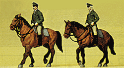 Preiser 10390 HO Police Mounted On Horseback German Officers Pkg 2