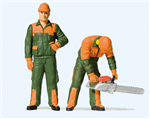 Preiser 44912 G Modern Lumberjacks Set #1 Green & Uniforms Pkg 2