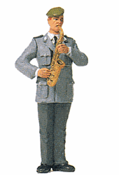 Preiser 64363 1/35 Military Modern German Army BW Unpainted Band Figure Plastic Kit Male Alto Saxaphone Player