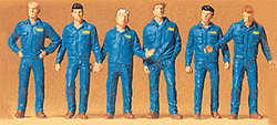 Preiser 72406 1/72 Working People 1/72 Scale Mechanics in Overalls Pkg 6