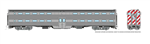 Rapido 145098 HO Budd Gallery Bi-Level Commuter Cab Coach Painted Unletteredered Stainless White Orange