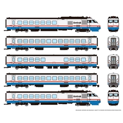 Rapido 525503 N RTL Turboliner DC/DCC/Sound Amtrak Phase III Late Set 2