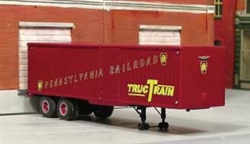 Sylvan Scale T027 HO PRR 1950s 30' Tandem-Axle Piggyback Trailer Resin Kit Undecorated