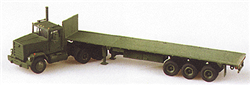 Trident 90028 HO Military US/NATO (Modern) Heavy Trucks M915 Conventional 3-Axle Tractor with M872 3-Axle Flatbed Trailer