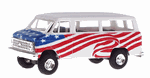 Trident 90242 HO Chevrolet Sportvan American Flag Graphics White Field of Blue on Hood Wavy Stripes Down Sides