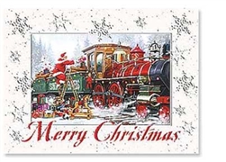 Train Enthusiast Loading the Santa Express Christmas Cards 12 Cards w/Envelopes