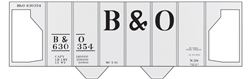 Tichy 10070O O Railroad Decal Set Baltimore & Ohio Class N-38 2-Bay Covered Hopper Large