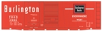 Tichy 10094O O Railroad Decal Set Chicago Burlington & Quincy 40' Double-Door Boxcar Chinese Red Car