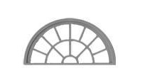 Tichy 2091 O 13-Pane Half-Round Masonry Window w/ Precut Glazing Actual Opening 1.315 x .68" Pkg 3