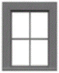 Tichy 3536 S 4-Pane Work Car Window w/Precut Glazing 24 x 36" Scale Fits .47 x .63" Opening Pkg 6