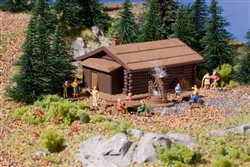 Vollmer 47727 N Log Cabin w/Barbecue Pit Kit