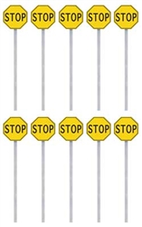 Walthers 4211 HO Stop Signs pkg(10) 1924-1954 Yellow  & Black)