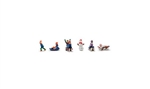 Woodland 2221 N Children Sledding Scenic Accents 5 Children Snowman