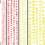 Woodland DT504 Railroad Roman Letters Red/Yellow